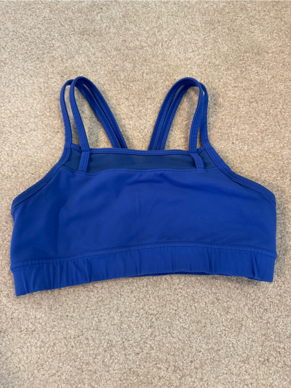 Oiselle Royal Blue running bra with Mesh detail